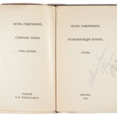 Poetry Collection by Igor Severyanin Volume 1