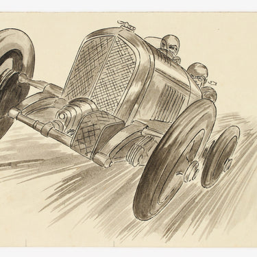 Automobile Racing Ink Drawing