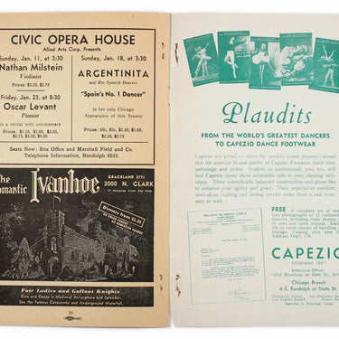 Ballet Russe de Monte Carlo 1941-1942 Season Civic Opera House