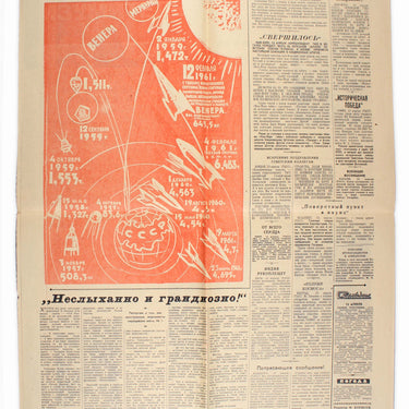Moskovskiy Komsomolets No 74 1961 Gagarin Space Flight