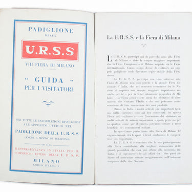 Guida Per IL Padiglione Della URSS Alla VIII Fiera Di Milano 1927  Guide For The Pavilion of USSR At The VIII Milan Fair 1927