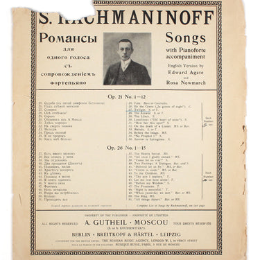 S. Rachmaninoff Songs