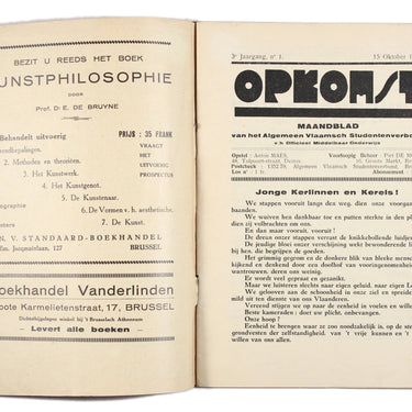 Opkomst Attendance Flemish Student Magazine No 1 1929