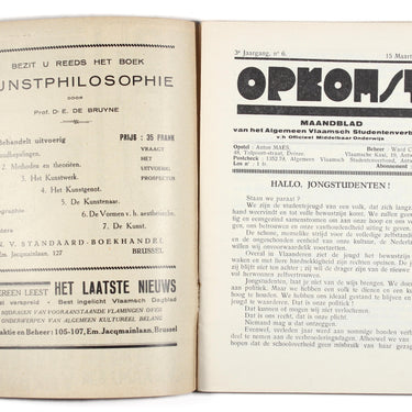 Opkomst Attendance Flemish Student Magazine No 6 1930