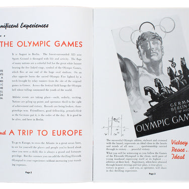 Olympic Games Tours of Europe Cunard White Star Line Summer 1936